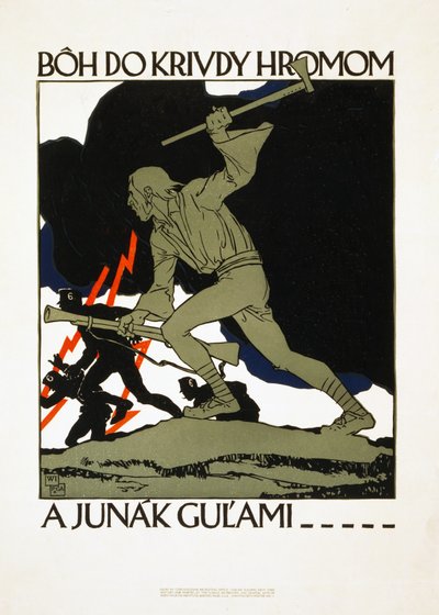 Póster de Reclutamiento para el Ejército Checoslovaco, pub. 1918 de Vojtch Preissig